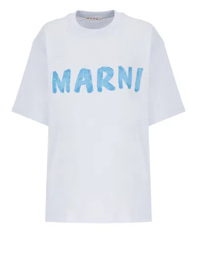 Shop Marni T-shirts And Polos Light Blue