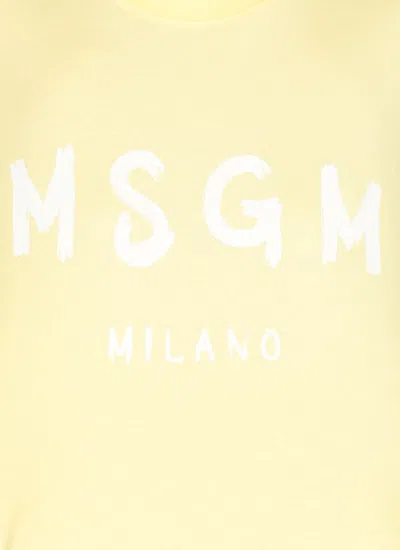 Shop Msgm T-shirts And Polos Yellow