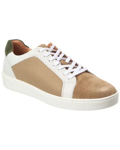 Donald Pliner Suede-trim Sneaker In Beige