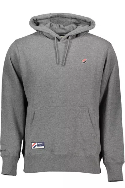 Shop Superdry Chic Hooded Sweatshirt With Embroidery Men's Detail In Grey