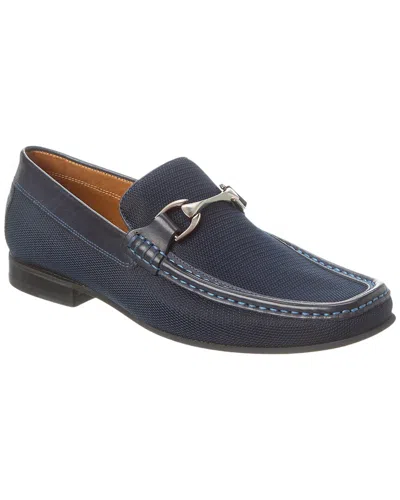 Shop Donald Pliner Dannie Leather-trim Loafer In Blue