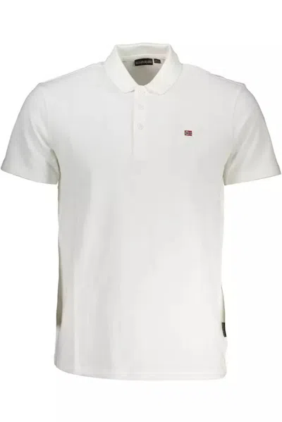 Shop Napapijri Elegant Short-sleeved Men's Polo In White