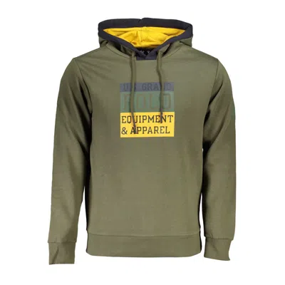 Shop U.s. Grand Polo U. S. Grand Polo Elegant Fleece Hooded Sweater With Contrast Men's Details In Green