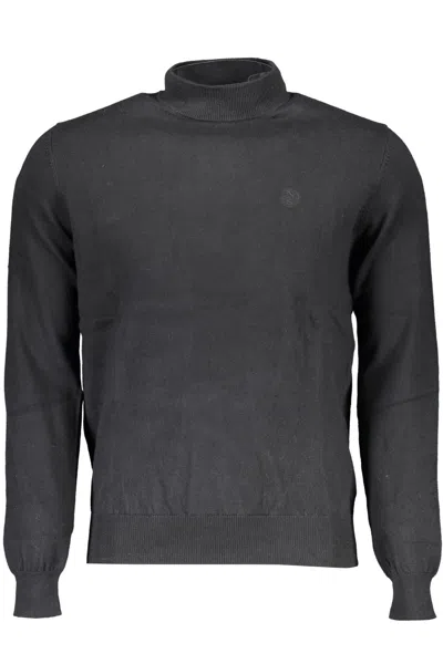 Shop North Sails Eco-chic Turtleneck Sweater With Elegant Men's Embroidery In Black