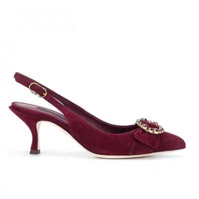 Shop Dolce & Gabbana Bellucci Suede Pumps In Red