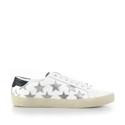 Shop Saint Laurent Court Classic Stars Sneakers In White