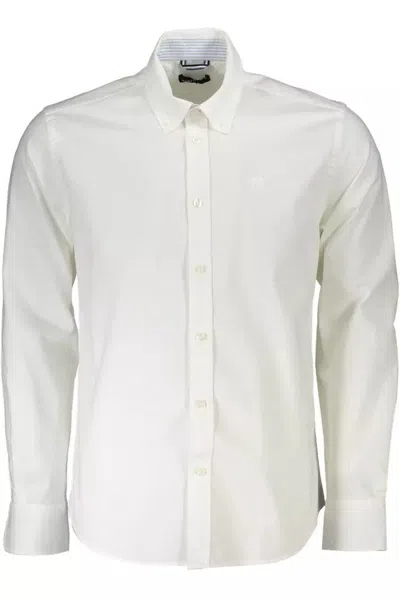 Shop North Sails Elegant Cotton Button-down Men's Shirt In White