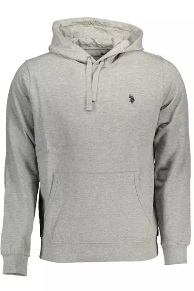 Shop U.s. Polo Assn U. S. Polo Assn. Chic Hooded Sweatshirt With Embroide Men's Logo In Grey