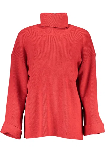 Shop Gant Ele High Collar Wool Blend Women's Sweater In Pink