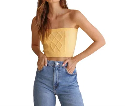 Shop Knititude Liv Knit Tube Top In Mango In Yellow