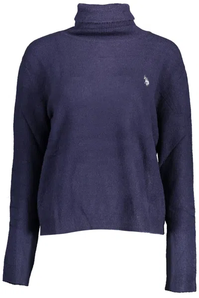 Shop U.s. Polo Assn U. S. Polo Assn. Chic Turtleneck Sweater With Embroide Women's Logo In Blue