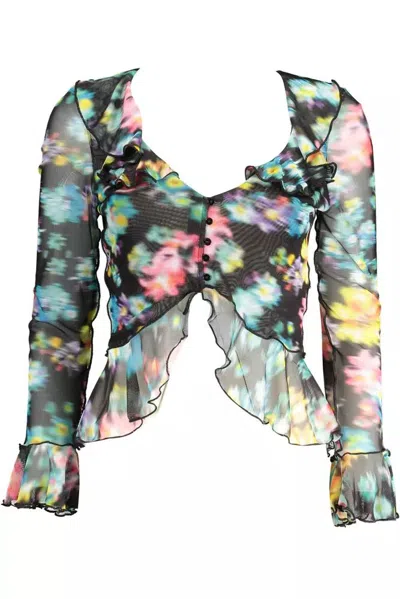 Desigual Black Polyester Women T-shirt In Multi