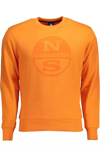 Shop North Sails Vibrant Cotton Sweatshirt With Chic Logo Men's Print In Orange