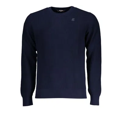 Shop K-way Crew Neck Cotton Sweater In Men's In Blue