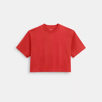 Shop Coach Outlet Signature Cropped T Shirt In Orange