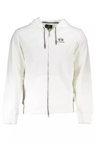 Shop La Martina Classic Zip-up Hooded Men's Sweatshirt In White