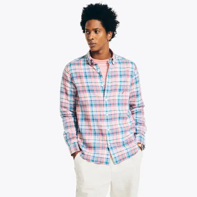 Shop Nautica Mens Sustainably Crafted Plaid Shirt In Multi