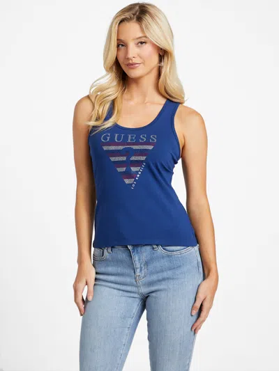 Shop Guess Factory Eco Jenna Tank In Blue