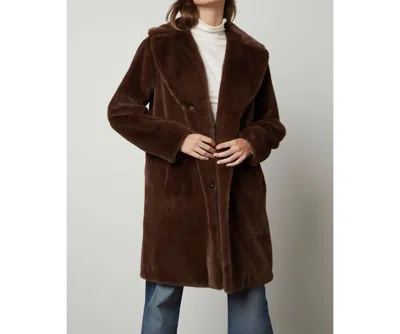 Shop Velvet By Graham & Spencer Evalyn Lux Faux Fur Coat In Brown