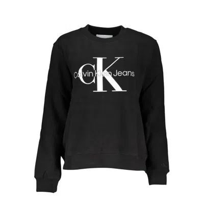 Shop Calvin Klein Elegant Long Sleeve Crew Neck Women's Sweatshirt In Black