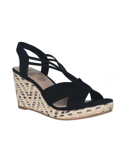 Shop Impo Teshia Womens Round Toe Casual Wedge Sandals In Black