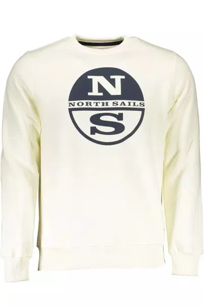 Shop North Sails Elegant Round Neck Men's Sweatshirt In White