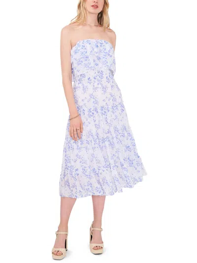 Shop 1.state Womens Floral Print Chiffon Midi Dress In Multi