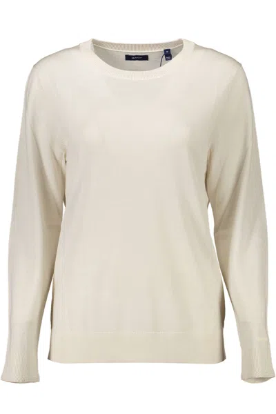 Shop Gant Ele Wool Sweater With Classic Women's Logo In Beige