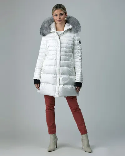 Shop Gorski Après-ski Jacket With Detachable Fox Hood Trim In White