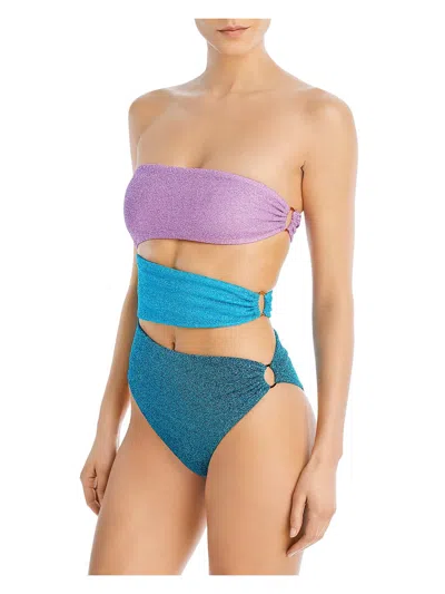 Shop Baobab Isla 1pc Womens Metallic Polyester One-piece Swimsuit In Multi