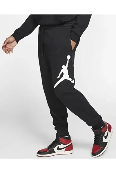 Shop Jordan Jumpman Logo Da6803-010 Men's Black Fleece Sweatpants Size Xs Ncl631