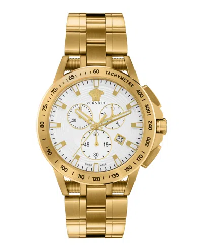 Shop Versace Sport Tech Chronograph Watch In Gold