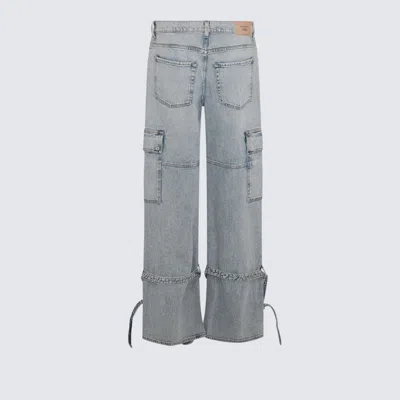 Shop 7 For All Mankind Light Blue Cotton Jeans In Artic
