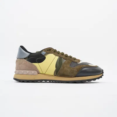Shop Valentino Rockrunner / Leather In Green