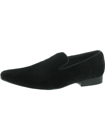 Shop Steve Madden Lifted Mens Velvet Padded Insole Smoking Loafers In Black