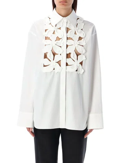 Shop Valentino Garavani Embroidered Shirt In White