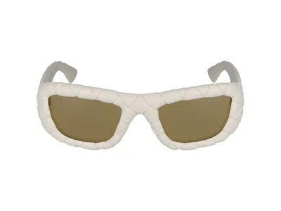 Shop Bottega Veneta Sunglasses In White White Brown