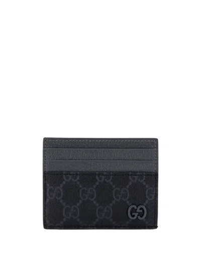 Shop Gucci Card Holder In Grey
