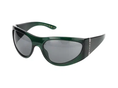 Shop Gucci Sunglasses In Green Green Grey