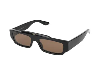Shop Gucci Sunglasses In Black Black Brown