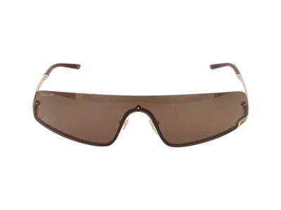 Shop Gucci Sunglasses In Gold Gold Brown