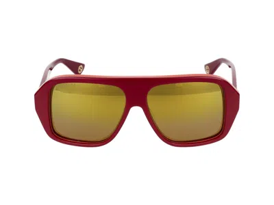 Shop Gucci Sunglasses In Red Red Gold