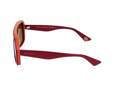 Shop Gucci Sunglasses In Red Red Gold