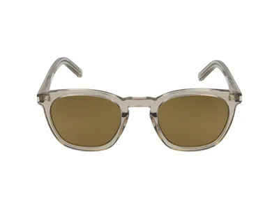 Shop Saint Laurent Sunglasses In Beige Beige Brown