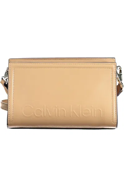 Shop Calvin Klein Chic Recycled Polyester Shoulder Women's Bag In Brown
