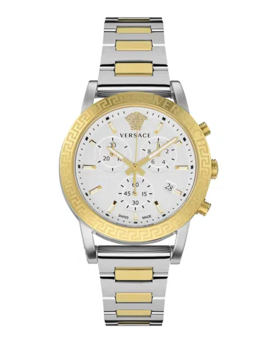 Shop Versace Sport Tech Chronograph Watch In Gold