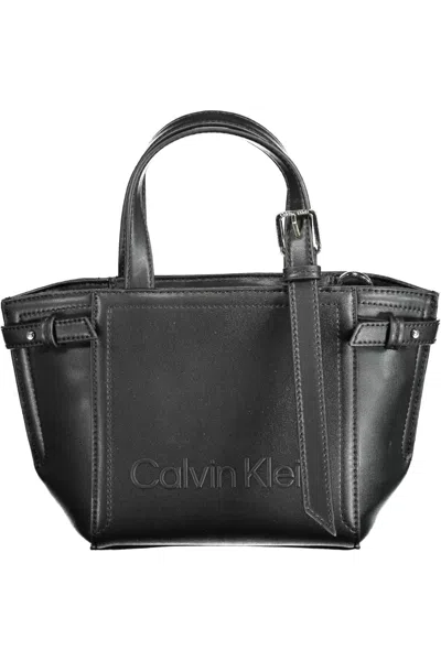 Calvin Klein Elegant Black Two-handle Recycled Polyester Bag In Black
