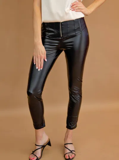Shop Dear Lover Faux Leather High Waist Zipped Skinny Pants In Black
