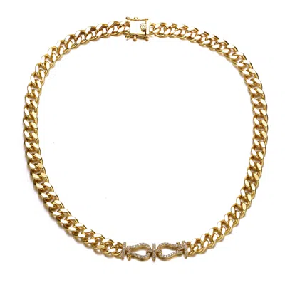 Shop Rachel Glauber 14k Gold Plated With Cubic Zirconia Miami Cuban Chain Door Knocker Necklace