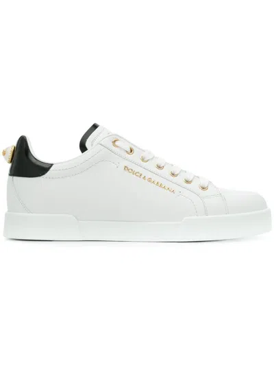 Shop Dolce & Gabbana - Low-top Sneakers In Bianco Oro